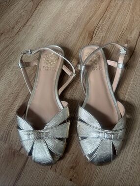 Vince Camuto Women's Gold Leather Slingback Sandals